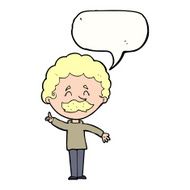 cartoon man with idea speech bubble N97