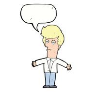 cartoon bored man with speech bubble N36