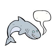 cartoon shark with speech bubble N34