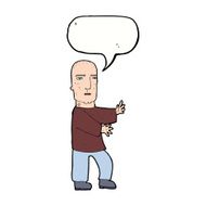 cartoon tough man with speech bubble N17