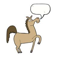 funny cartoon horse with speech bubble N9