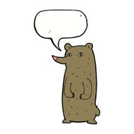 funny cartoon bear with speech bubble N33