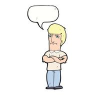 cartoon annoyed man with folded arms speech bubble N17