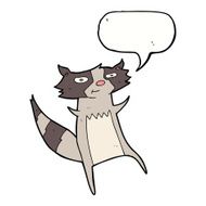cartoon raccoon with speech bubble N7