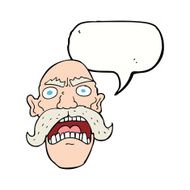 cartoon angry old man with speech bubble N124