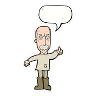 cartoon annoyed old man with speech bubble N59