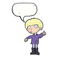 cartoon boy asking question with speech bubble N18