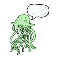 cartoon octopus with speech bubble N27