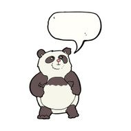 cartoon panda with speech bubble