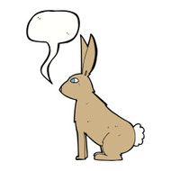 cartoon rabbit with speech bubble N79