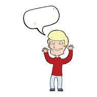 cartoon excited man with speech bubble N59