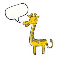 cartoon giraffe with speech bubble N9