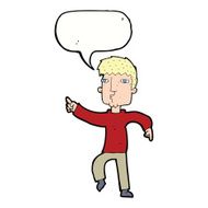 cartoon dancing man with speech bubble N16
