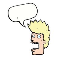 cartoon terrified man with speech bubble N189