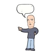 cartoon tough guy pointing with speech bubble N9
