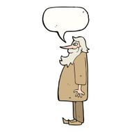 cartoon bearded old man with speech bubble N35