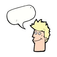 cartoon happy man with speech bubble N405