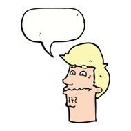 cartoon nervous man with speech bubble N122