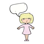 cartoon surprised woman with speech bubble N214