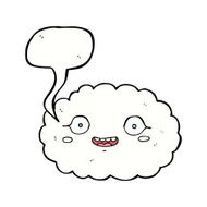 happy cartoon cloud with speech bubble N12