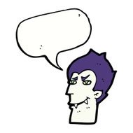 cartoon vampire face with speech bubble N30
