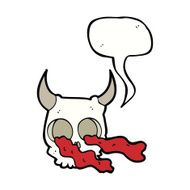 cartoon halloween skull with speech bubble N5