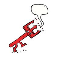 cartoon devil fork with speech bubble N9