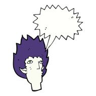 cartoon vampire face with speech bubble N31