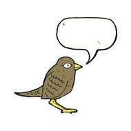 cartoon garden bird with speech bubble N34