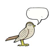 cartoon garden bird with speech bubble N35