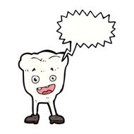 cartoon tooth with speech bubble N14