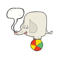cartoon circus elephant with speech bubble N9