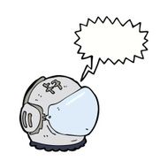 cartoon astronaut helmet with speech bubble N27