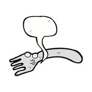 cartoon fork with speech bubble N5