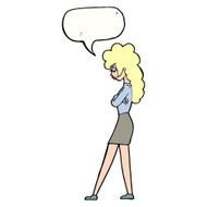 cartoon annoyed woman with speech bubble N162
