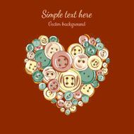 vector illustration heart of the buttons N2