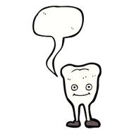 cartoon happy tooth with speech bubble N33