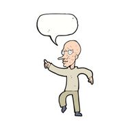 cartoon angry old man with speech bubble N125