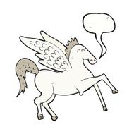 cartoon pegasus with speech bubble N4