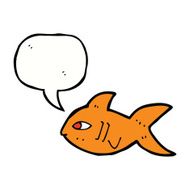 cartoon fish with speech bubble N74
