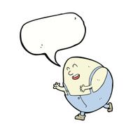cartoon humpty dumpty egg character with speech bubble N9