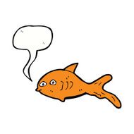 cartoon fish with speech bubble N75