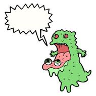 cartoon gross ghost with speech bubble N40