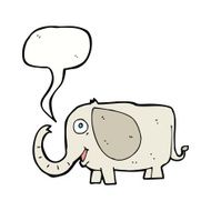 cartoon baby elephant with speech bubble N9