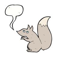 cartoon squirrel with speech bubble N13