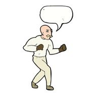 cartoon victorian boxer with speech bubble N5