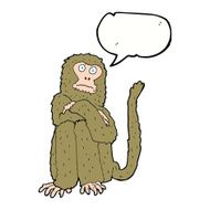 cartoon monkey with speech bubble N27