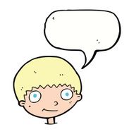 Cartoon happy boy with speech bubble N209