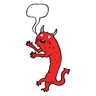 cartoon devil with speech bubble N9