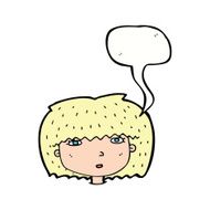 cartoon female face with speech bubble N129